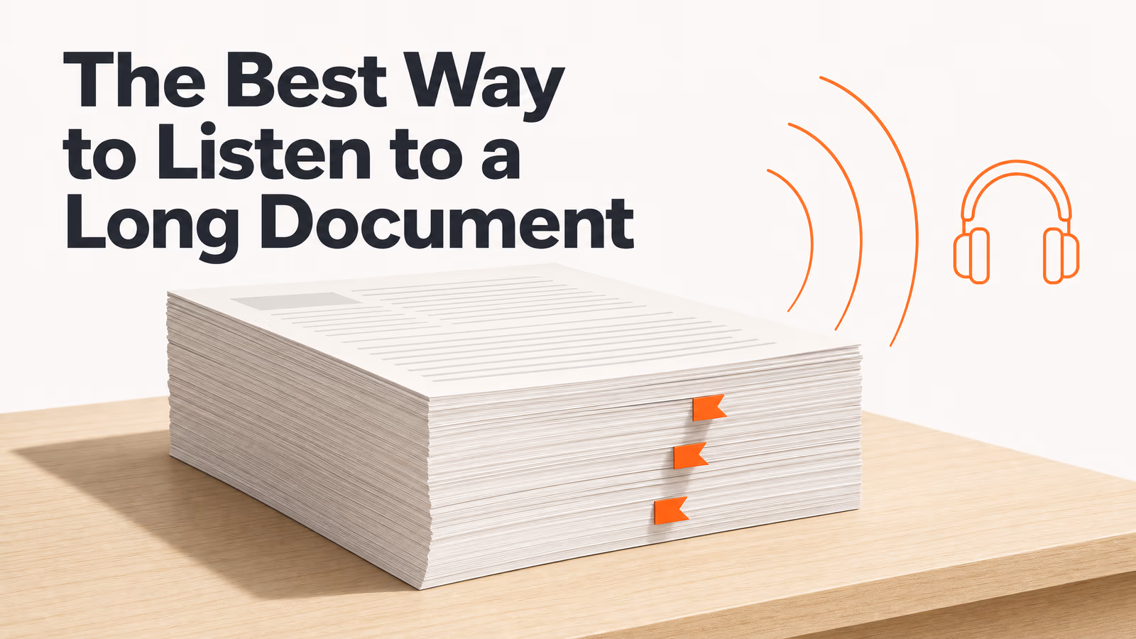 A long document being worked through in passes, with the sections that matter marked for re-listening